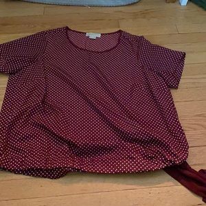 Michael Kors Maroon and White Top